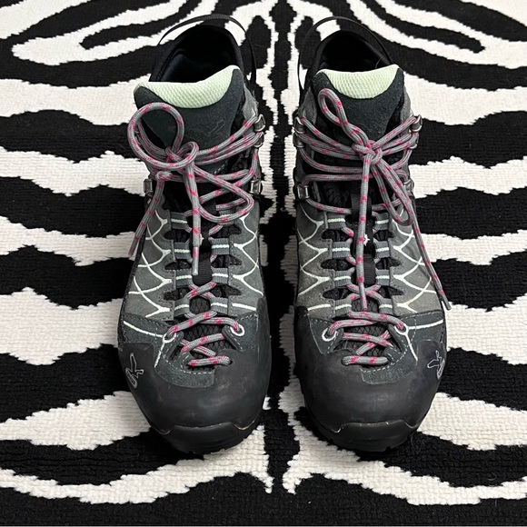 Salewa ALP TR MID GTX Mountain Trainer Hiking Boot Gortex Slate/Mint Size 6.5 - Picture 2 of 14